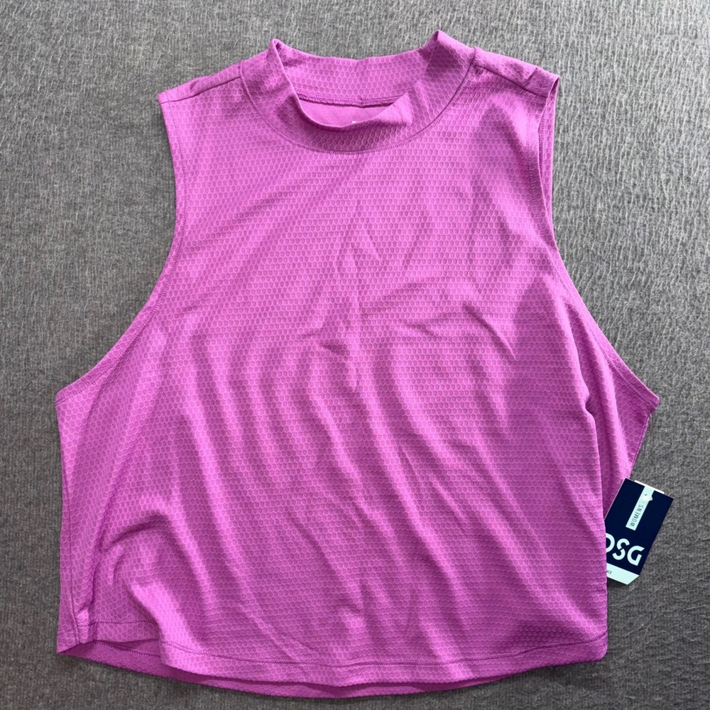 DSG Womens Mesh Mock Neck Tank Top Pomegranate Prism Pink XL DAW21131Z
